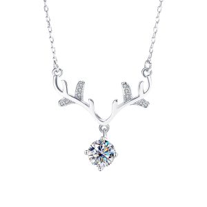 fashionable S925 silver moissanite necklace