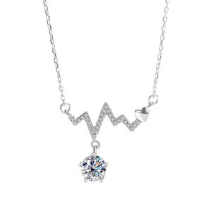 S925 moissanite heart-pounding necklace