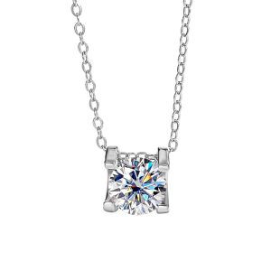 S925 sterling silver cow head clavicle chain oissanite necklace