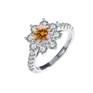 Brown Moissanite diamond ring for women