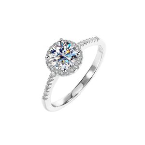 S925 sterling silver moissanite ring