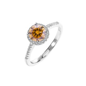 S925 sterling silver Brown Moissanite ring