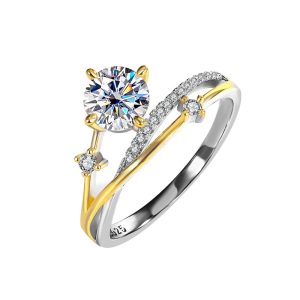 Crown color moissanite diamond ring