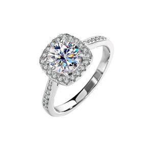 S925 sterling silver moissanite diamond ring