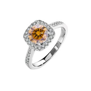 S925 sterling silver Brown Moissanite diamond ring