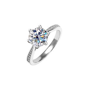 S925 sterling silver moissanite ring women