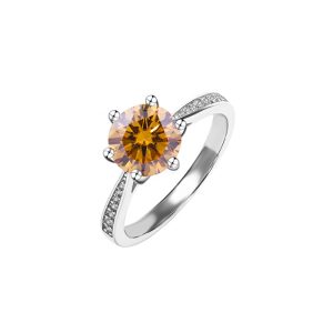 S925 sterling silver Brown Moissanite ring women