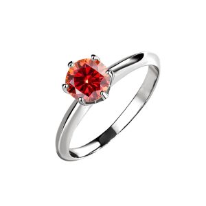 Marriage engagement S925 sterling silver Red Moissanite ring