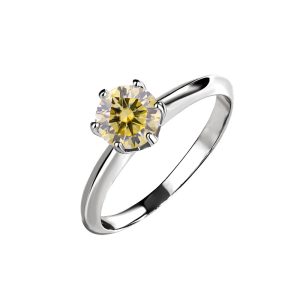 Marriage engagement S925 sterling silver Yellow Moissanite ring