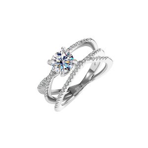 European S925 sterling silver moissanite ring