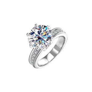 925 sterling silver six-claw moissanite ring