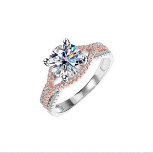 S925 silver moissanite diamond ring