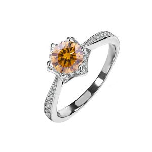 Cross-border S925 sterling silver Brown Moissanite ring