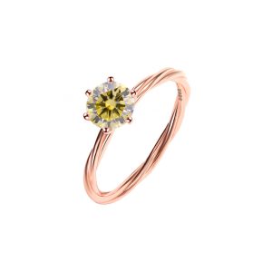 925 sterling silver Yellow Moissanite diamond ring