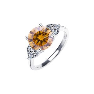 Europe and America 3 carat Brown Moissanite ring
