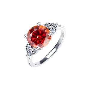 Europe and America 3 carat Red Moissanite ring