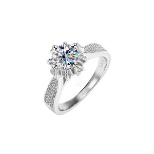 925 sterling silver moissanite wedding ring