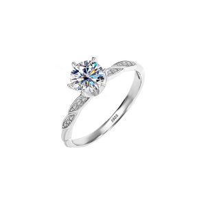 Fashionable Twin Flower S925 Sterling Silver Ring