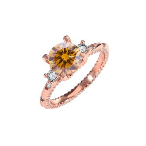 S925 sterling silver D color Brown Moissanite ring