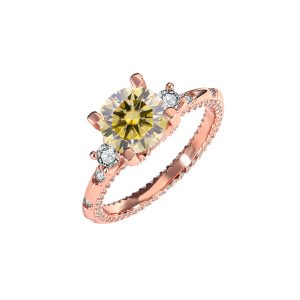 S925 sterling silver D color Yellow Moissanite ring