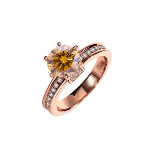 925 sterling silver Korean style fashionable Brown Moissanite ring