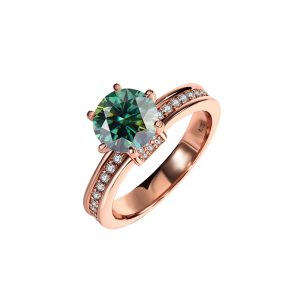 925 sterling silver Korean style fashionable Green Moissanite ring