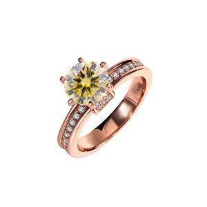 925 sterling silver Korean style fashionable Yellow Moissanite ring