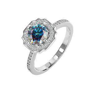 S925 ring sterling silver Harry Wins Blue Moissanite ring
