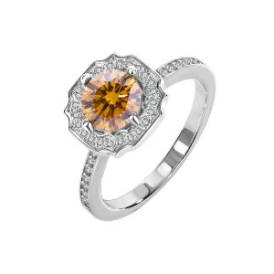 S925 ring sterling silver Harry Wins Brown Moissanite ring