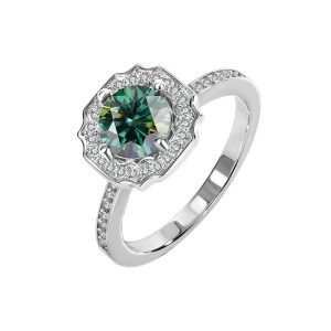 S925 ring sterling silver Harry Wins Green Moissanite ring