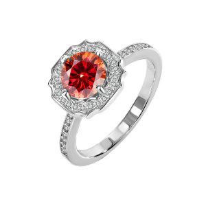 S925 ring sterling silver Harry Wins Red Moissanite ring