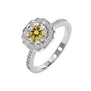 S925 ring sterling silver Harry Wins Yellow Moissanite ring