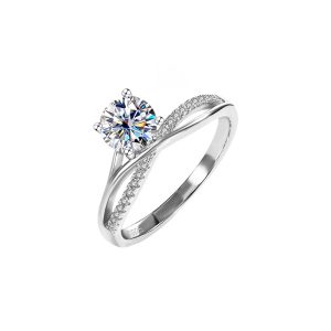 925 sterling silver moissanite diamond ring for women