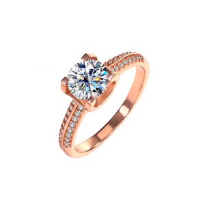 S925 sterling silver double row bull head moissanite ring