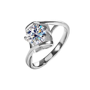 925 sterling silver angel kiss moissanite luxury ring