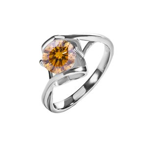 925 sterling silver angel kiss Brown Moissanite luxury ring