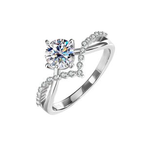 Crowning love 925 sterling silver moissanite ring for women