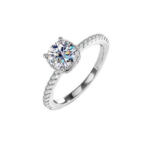 D color moissanite S925 sterling silver wedding ring